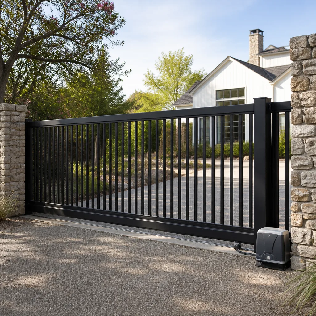 Sliding driveway gates